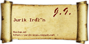 Jurik Irén névjegykártya