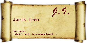 Jurik Irén névjegykártya